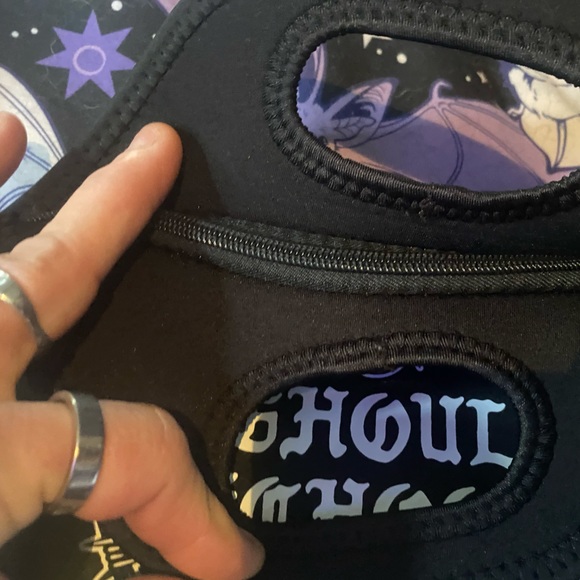 🔥NEW NEOPRENE BLACK LUNCH BAG too ghoul for school PUNK GOTH - Picture 3 of 5
